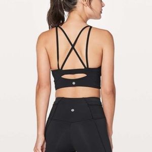 Lululemon Clip in long line bra black size 6